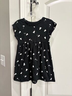 Old Navy black short sleeve tshirt dress ghosts & boo size 4t GUC